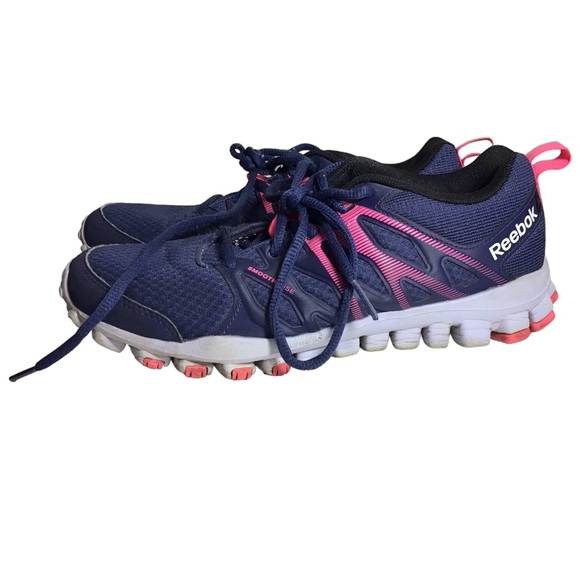 Reebok Realflex Smooth Fuse Women’s Navy Pink Running Shoes 6.5 - Picture 2 of 6